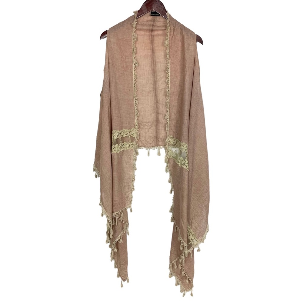 Coco + Carmen Vest w/ Crochet Detailing Size OS